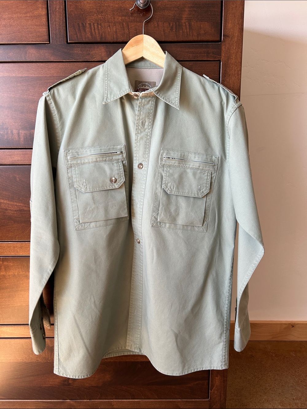 Cabela's Sage Green Military Field Shirt Jacket